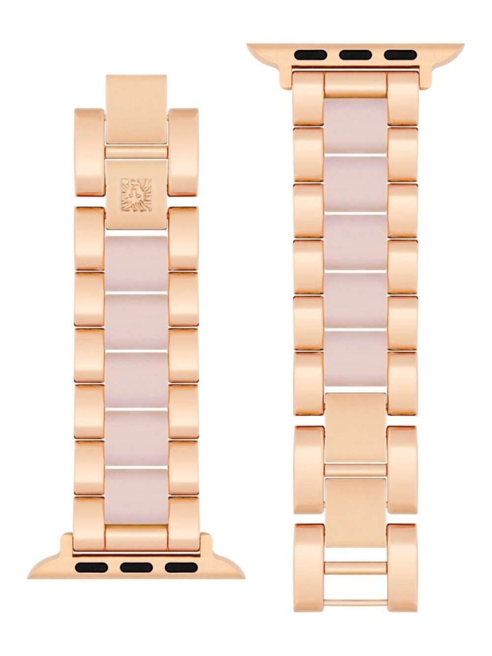 Anne Klein Women's Iridescent Acetate Rose Gold-Tone Alloy Metal Link Bracelet